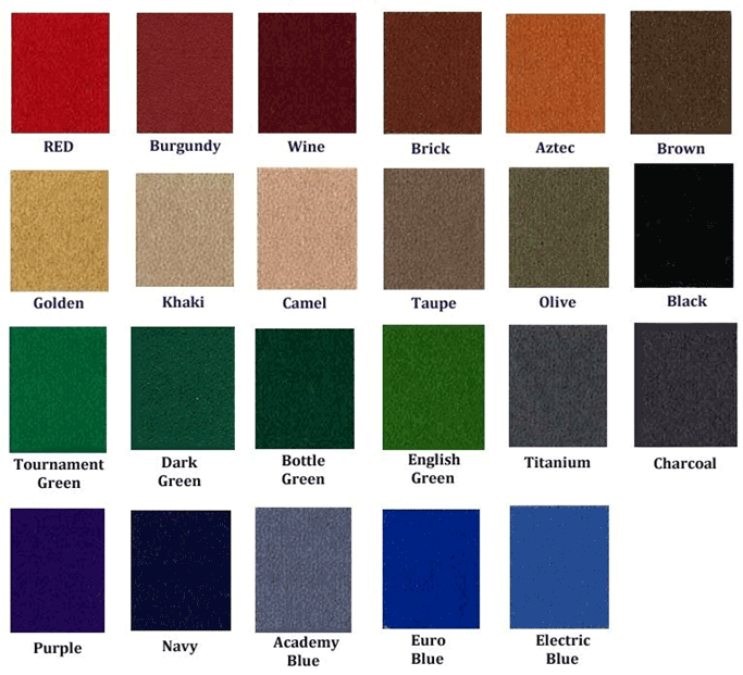 felt color choices